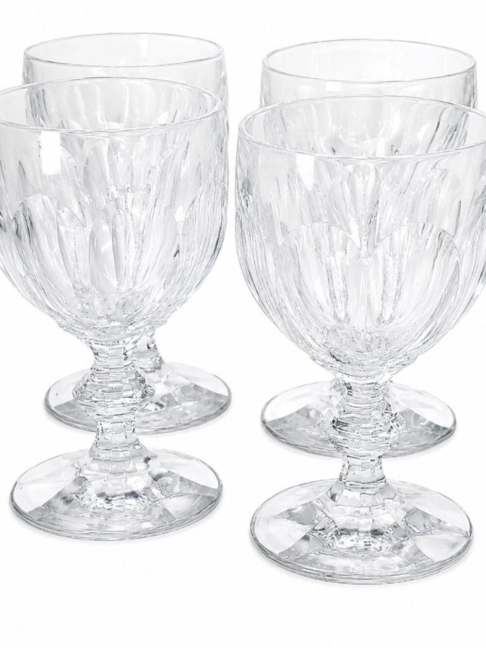 Villeroy & Boch Crystal Wine Goblets Set of 4 Clear Faceted Stemware